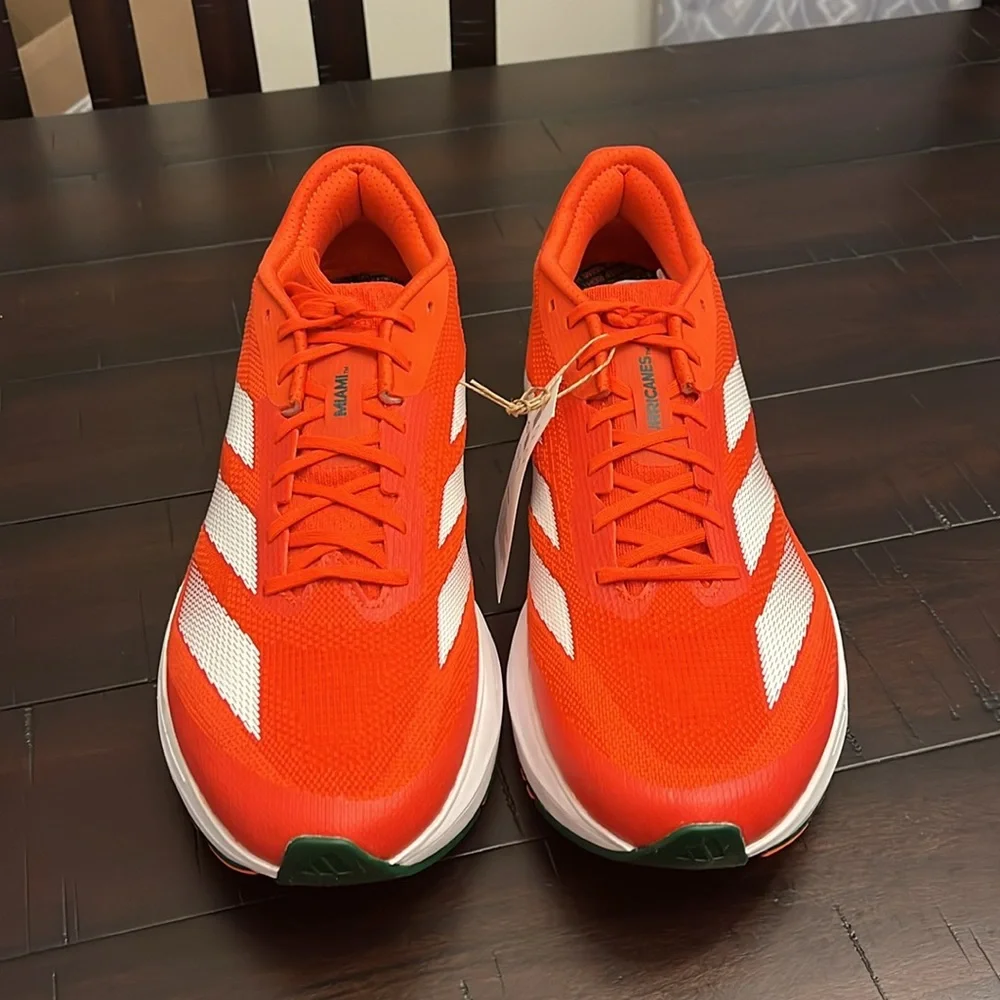 Adidas Adizero SL2 Miami Hurricanes Shoes Sneakers new JQ0240 Men’s Size 12
